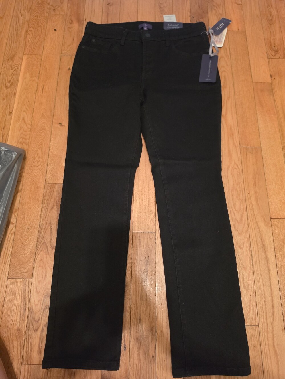 NYDJ Black Straight-Leg Jeans